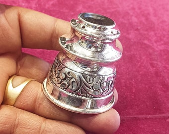 Pure Silver Agarbatti Stand Round Shanku, deign silver gift items silver pooja items for home, return gift for navarathri, housewarming