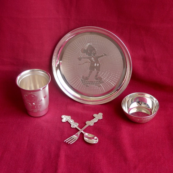 silver baby dinner set