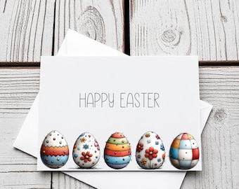 Uova di Pasqua felici - set di 5 biglietti