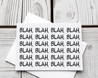 Set di biglietti d'auguri Blah – Interno vuoto (14 x 10,8 cm)