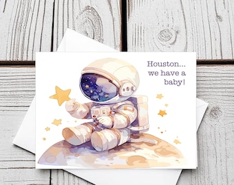 Houston, annuncio "Abbiamo un bambino" - Set di 5 biglietti d'auguri