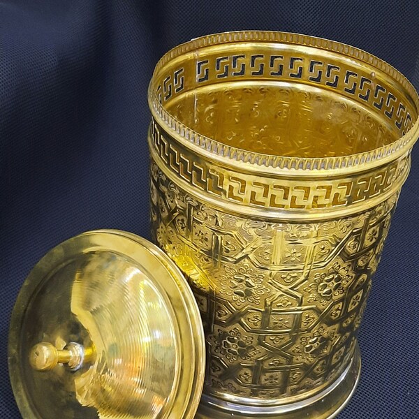 Brass Trash Can Etsy