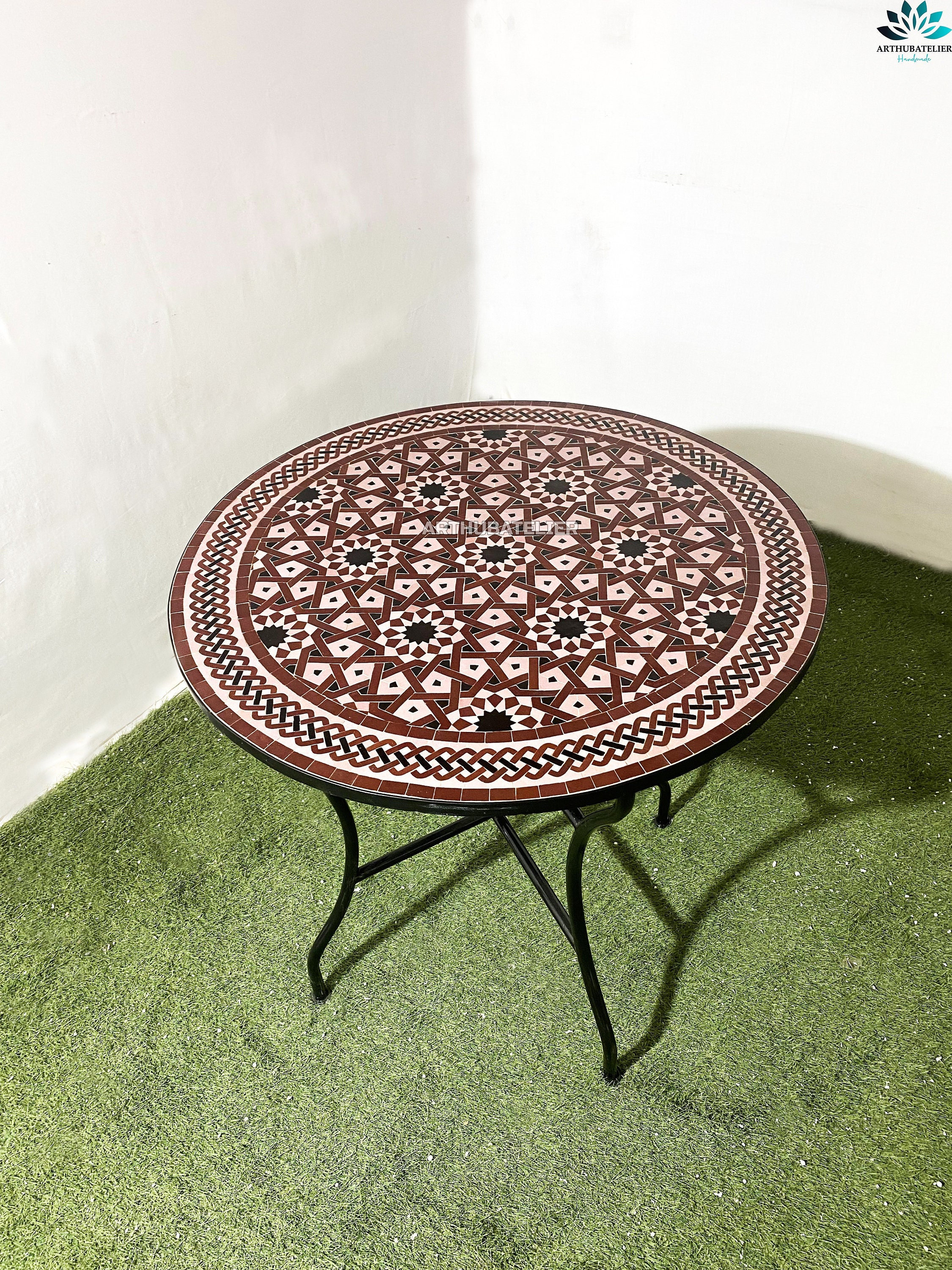 Mesa redonda 100cm Mosaico Verde - Muebles Chaflan