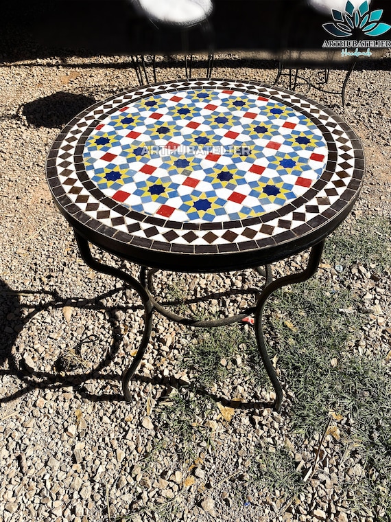 Mosaic Table For Indoor And Outdoor 100 Handcrafted Custom Denmark - Handcrafted Mosaic Patio Table