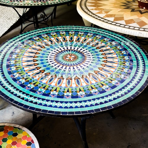 Mosaic Table Round for Outdoor and Indoor 100% Handcrafted - Etsy