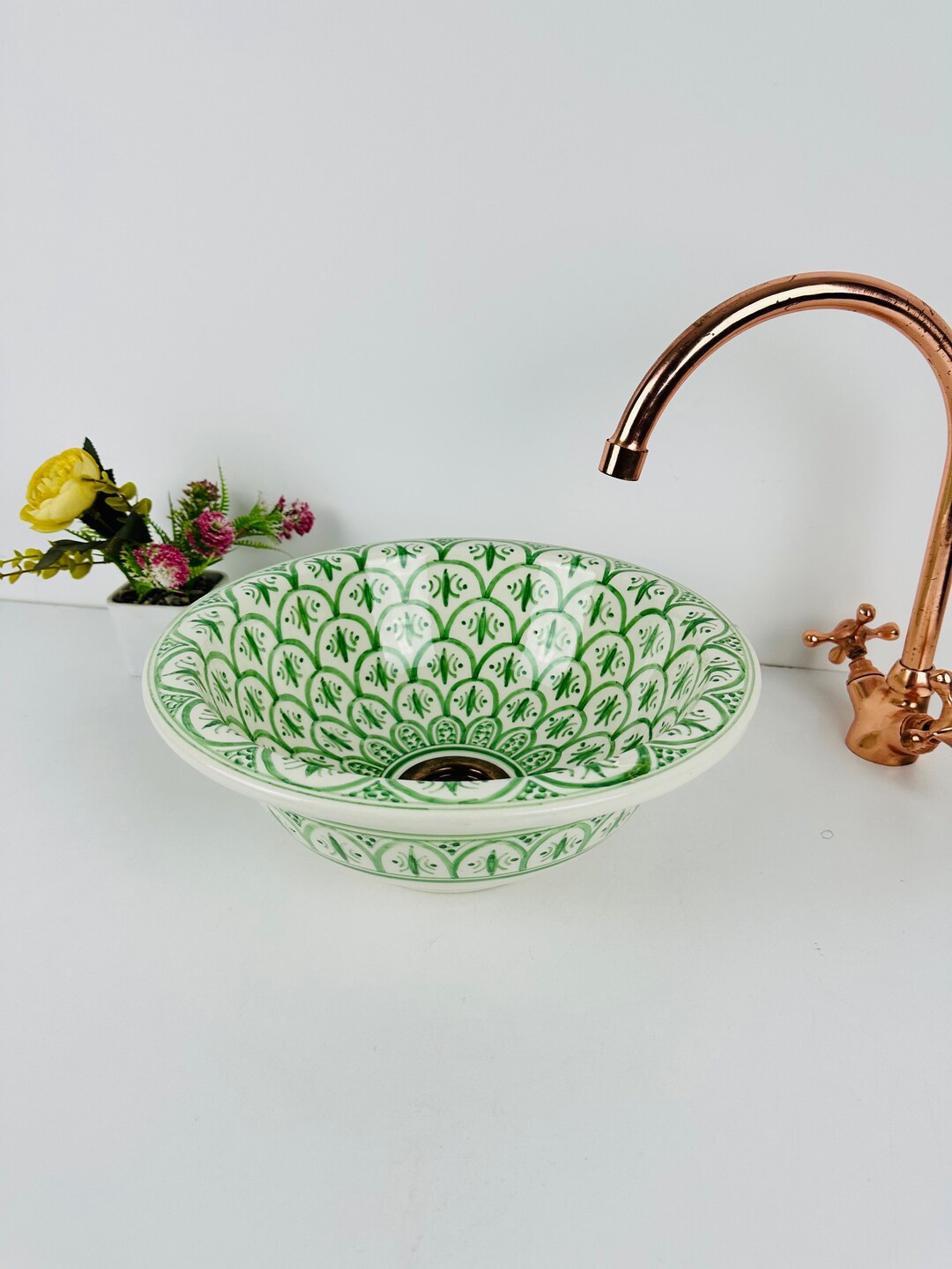 Kelly Green Bathroom Vessel Sink Made From Ceramic 100 Etsy