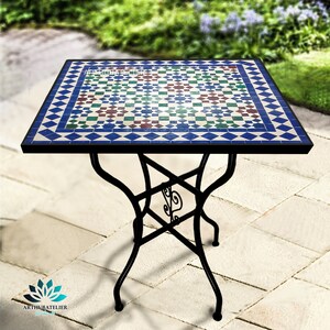 Moroccan Mosaic Table Mosaic Square Table Outdoor indoor Mosaic