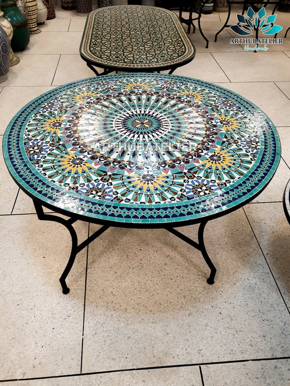 Large Mosaic Table 100 Handmade for Outdoor Indoor Unique