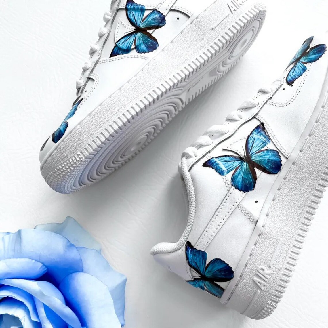 Nike Air force One custom butterflies pastel blue custom | Etsy