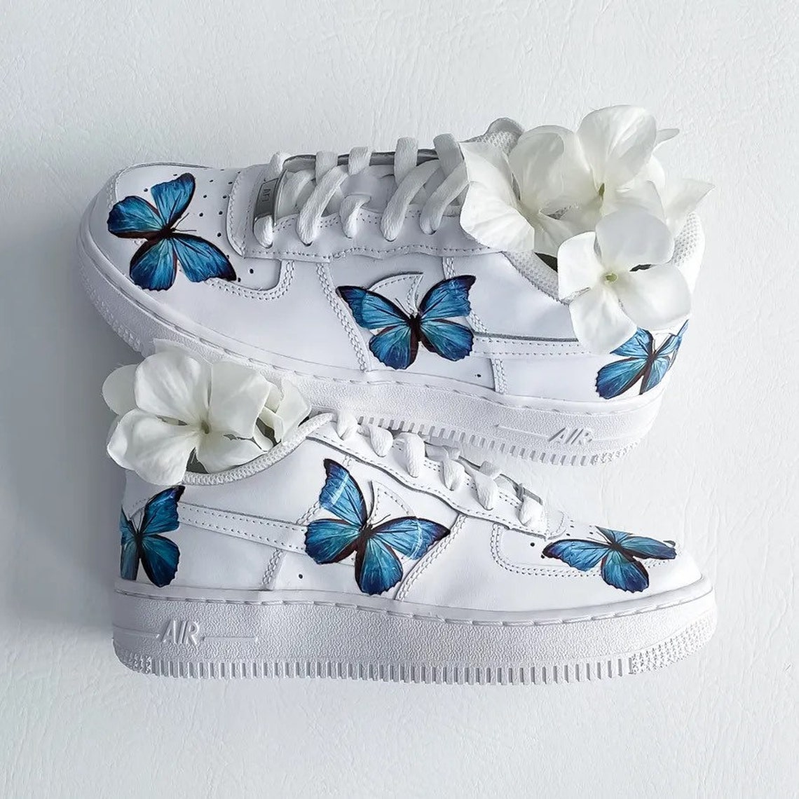 Nike Air force One custom butterflies pastel blue custom | Etsy