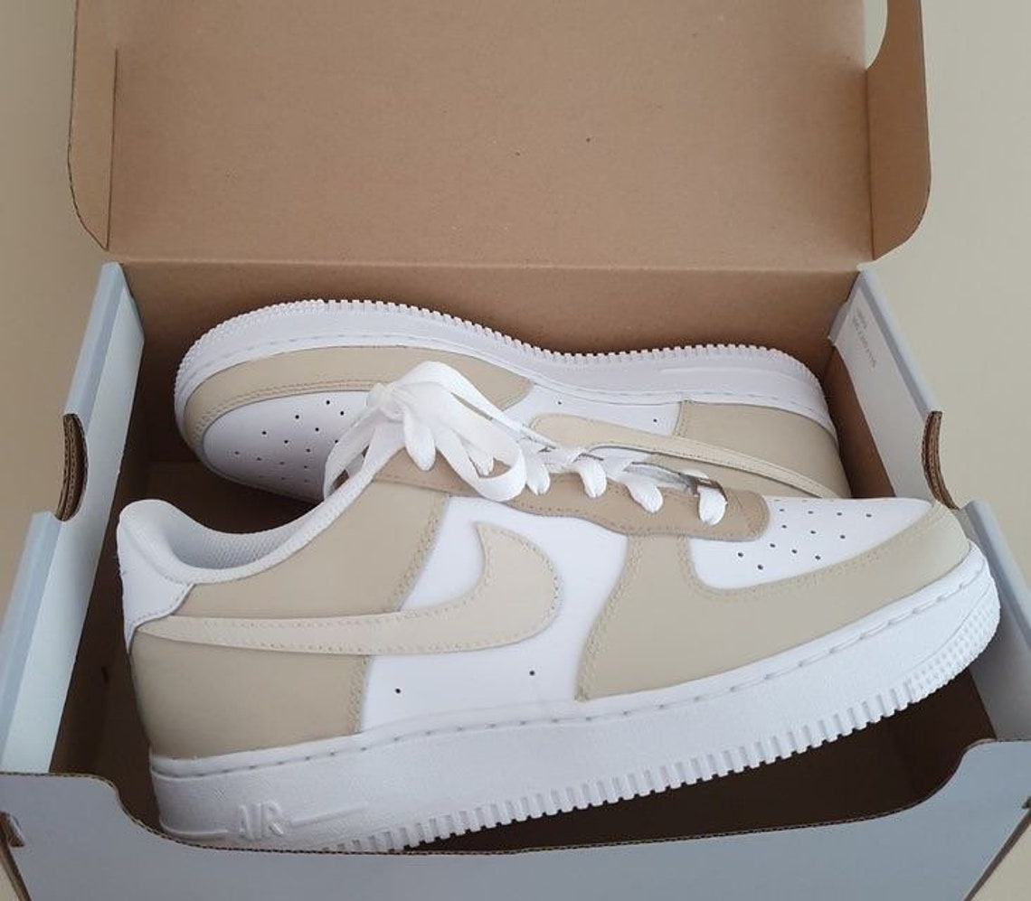 Nike Air force One custom beige latte coffee pastel baskets | Etsy