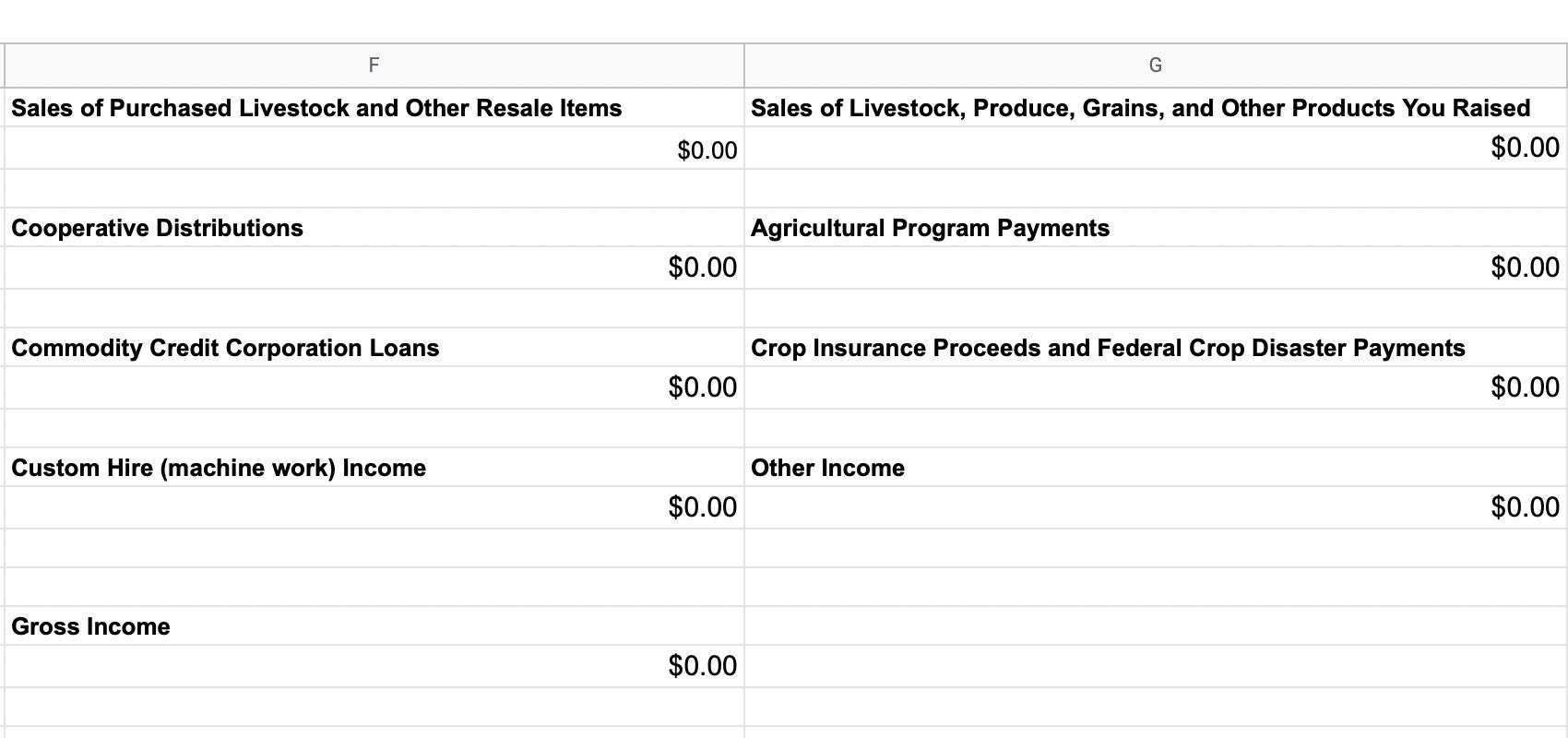 Farm Income Statement Form Farming Income Report Template - Etsy
