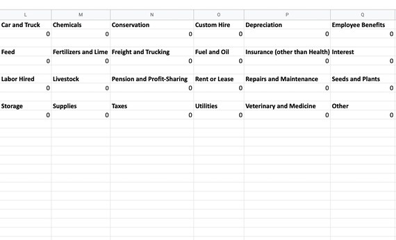 Farm Expense Report Template | Etsy