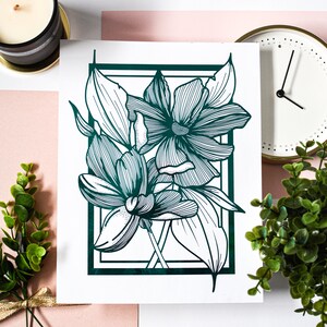 Imprimé en feuille florale | Chrome Foil | Grands caractères