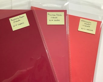 Assorted Reds, Pinks  Stampin Up Retired Card Stock in 6 sheet bundles