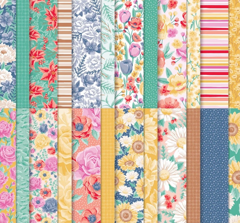12 Sheets Flowers for Every Season Designer Series Paper Etsy