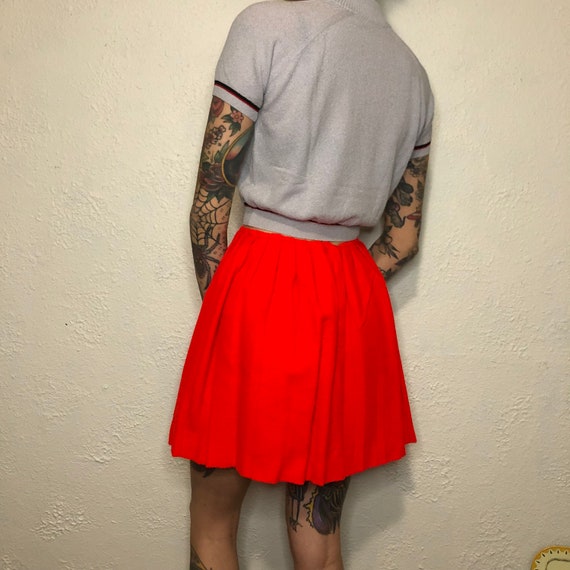 Vintage 60s Mod Handmade Red High Waist Miniskirt… - image 2