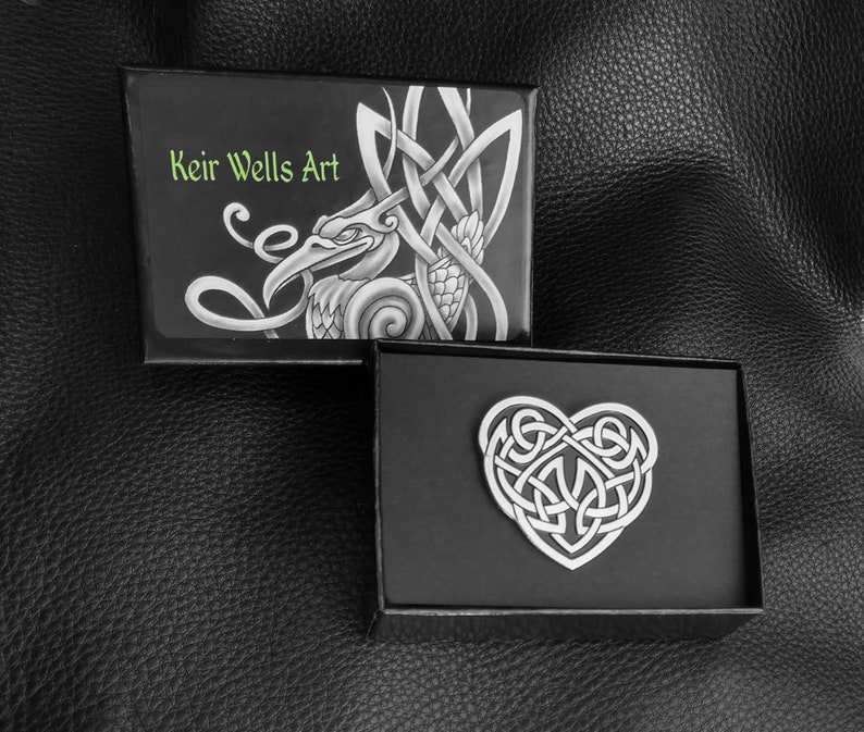 Celtic Knotwork Heart Shaped Enamel Pin Etsy