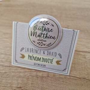 Wedding badge with support model A 37mm first name wedding guest gift table plan