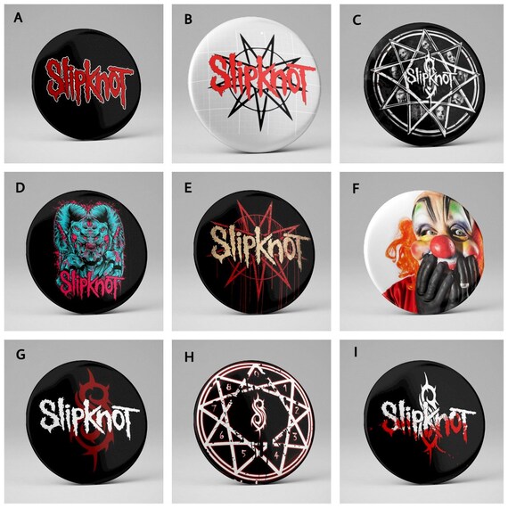 Badge Pin's Officiel Slipknot - Étoile à 9 Branches Logo, Argent Vieilli, Environ 35x25mm - 6