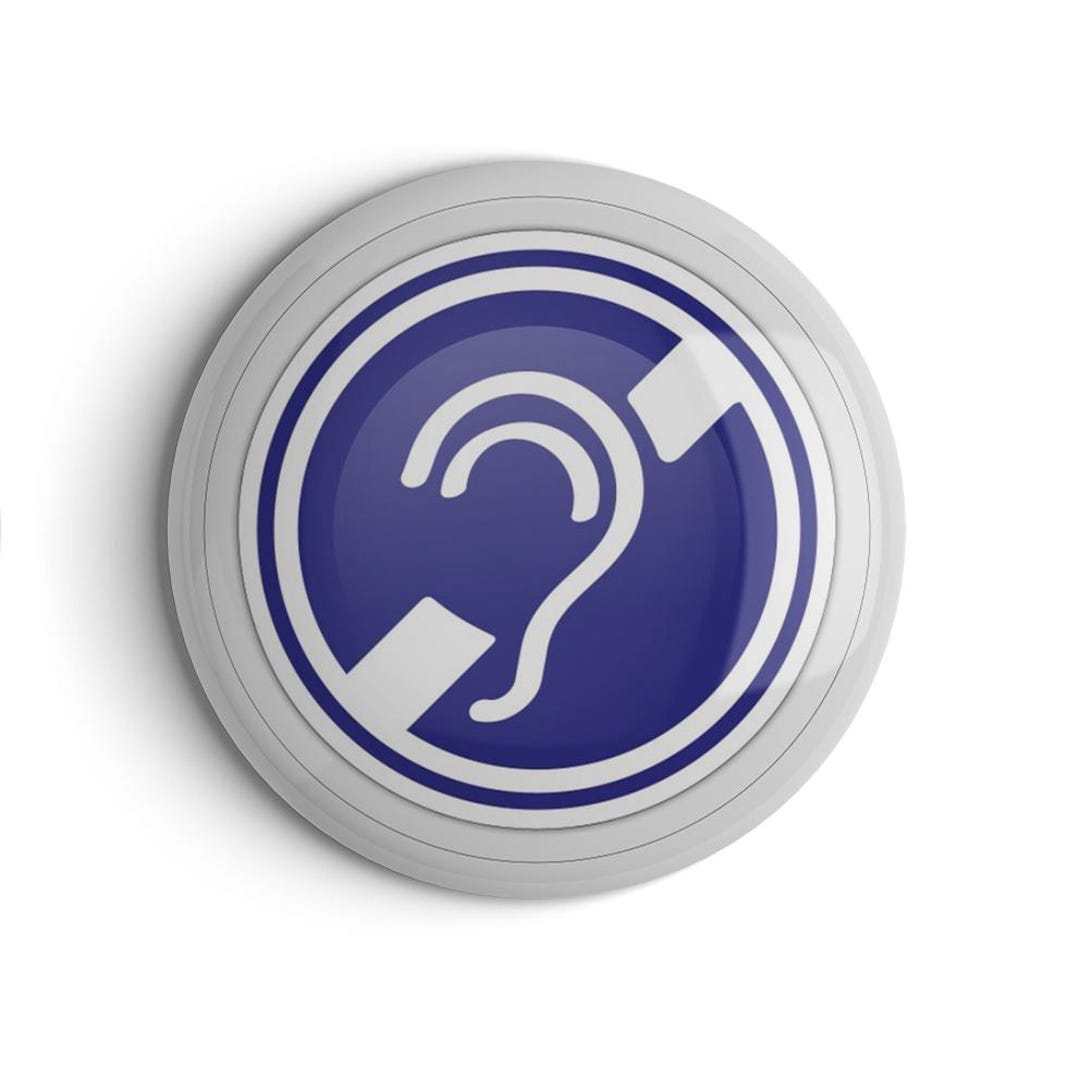 Badge Awareness for Disability, Deafness, Hard of Hearing, Sign ...