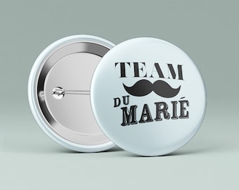 Badge EVJF EVJH 37mm Team du marié / le marié / Team du marié / Team de la mariée