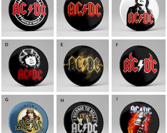 AC/DC badge 37mm 9 different models ACDC