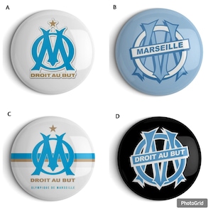 Olympique de Marseille OM Football Badge Pins, 56mm