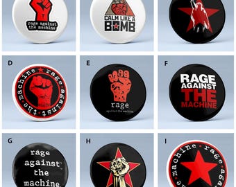 Rage Against the Machine Badge 9 different designs