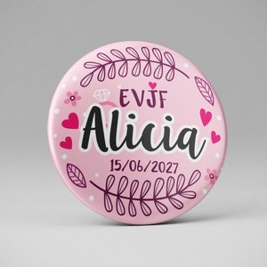 Personalized bachelorette party badge