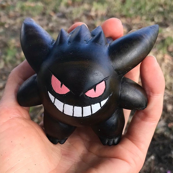 Handmade Gengar Pokemon Carving--Woodcarving Collectible Figurine