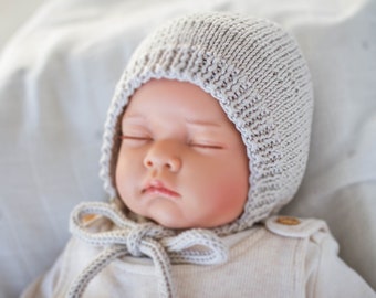 Babymütze aus Baumwolle / Baumwollmütze / Geschenk zur Geburt / Babymütze gestrickt / Babykleidung aus Baumwolle / Herbst Frühling