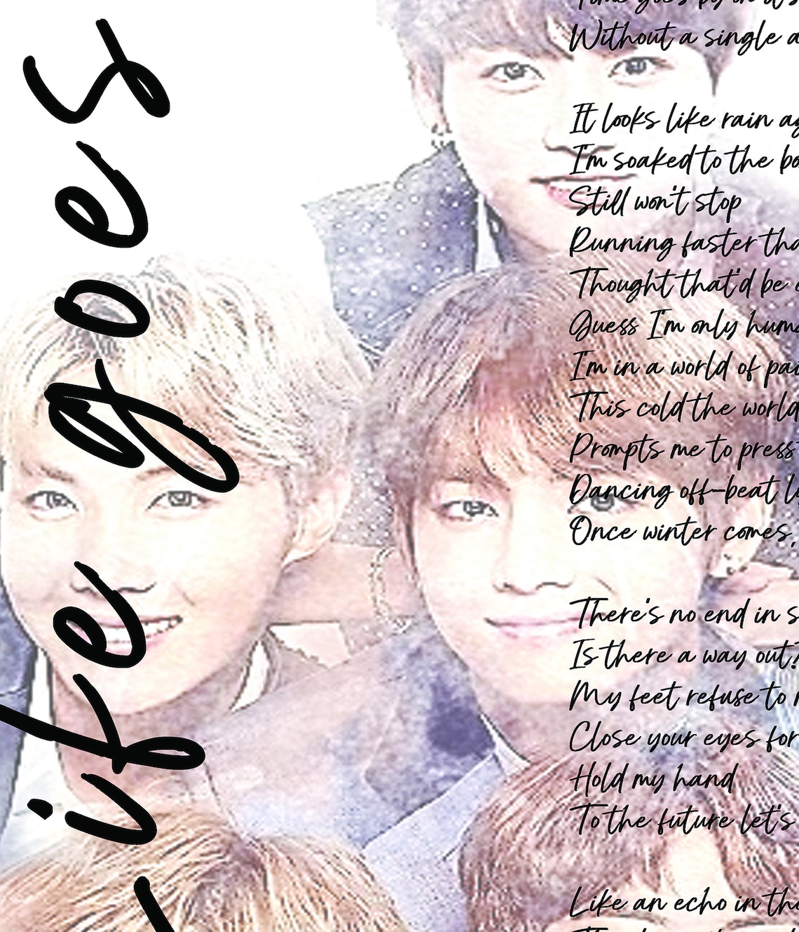 BTS Life Goes on English Lyrics BTS Poster Bts Digital Etsy Hong Kong
