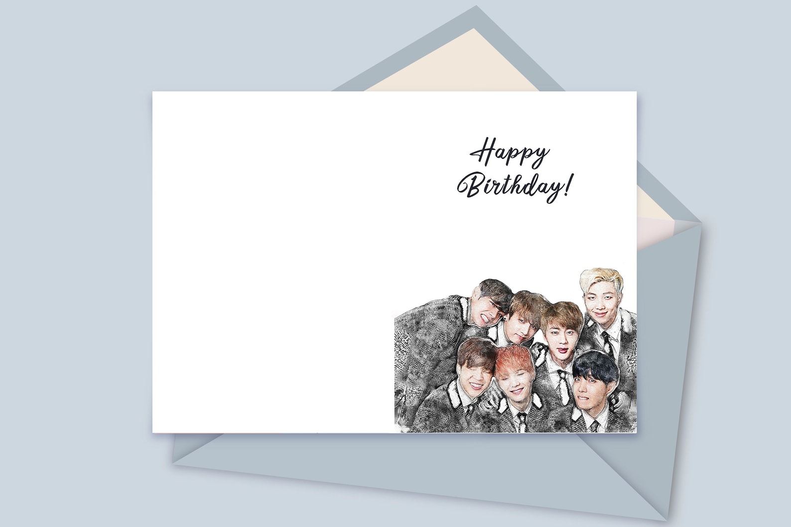 Tarjeta de cumpleaños BTS tarjeta de cumpleaños BTS K-Pop | Etsy