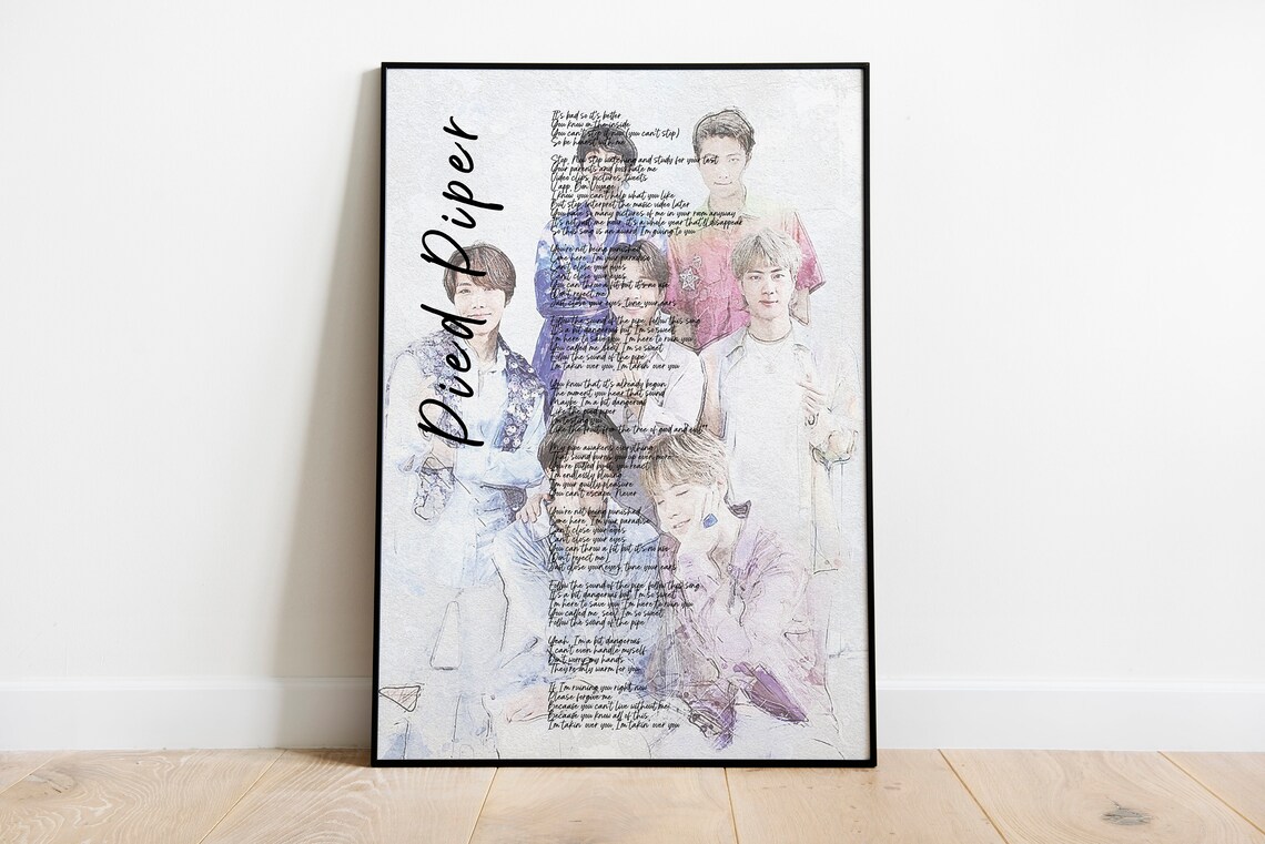 BTS English Lyrics Pied Piper BTS Poster Bts Digital Etsy