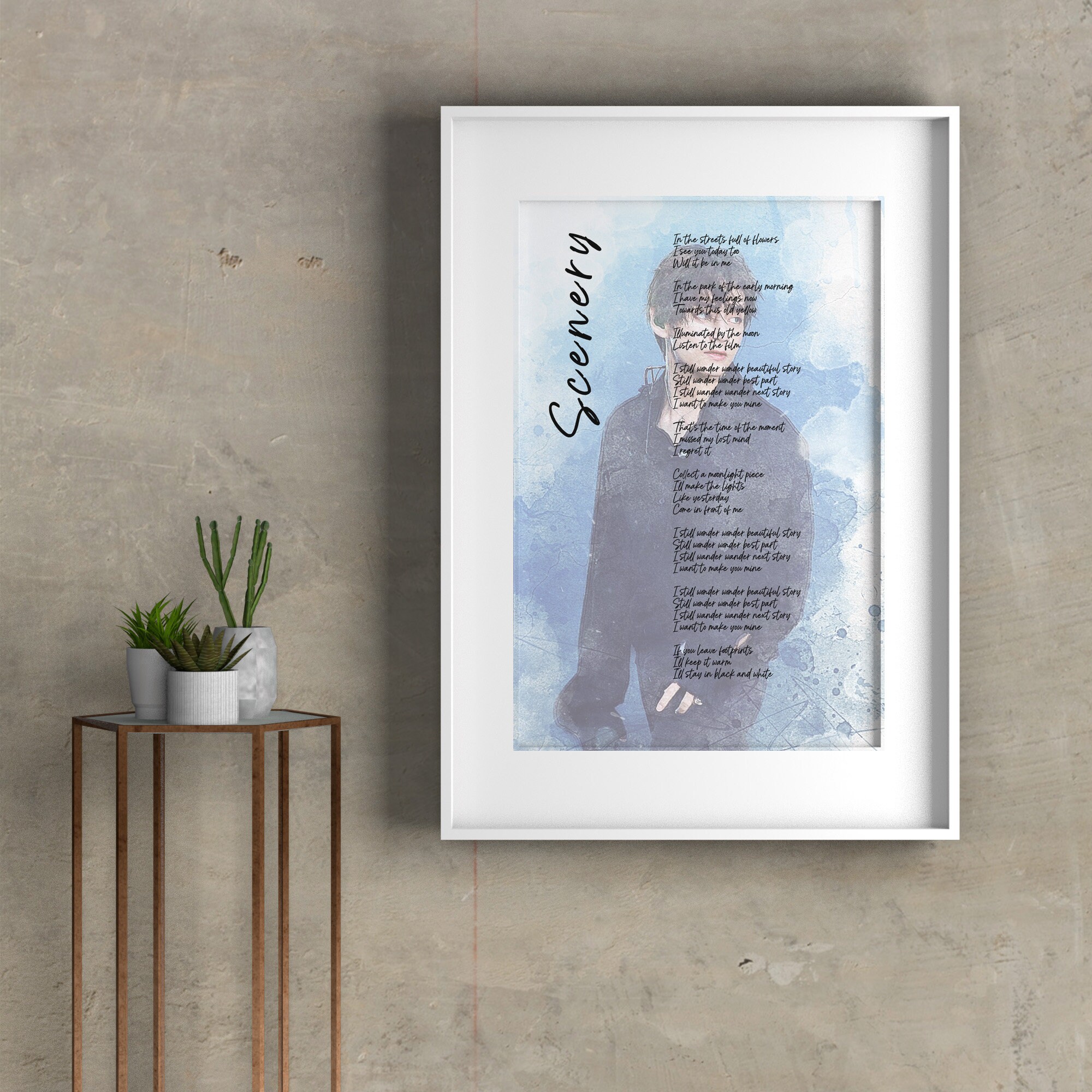 Bts Taehyung Scenery English Lyrics Bts V Taehjung Scenery Etsy