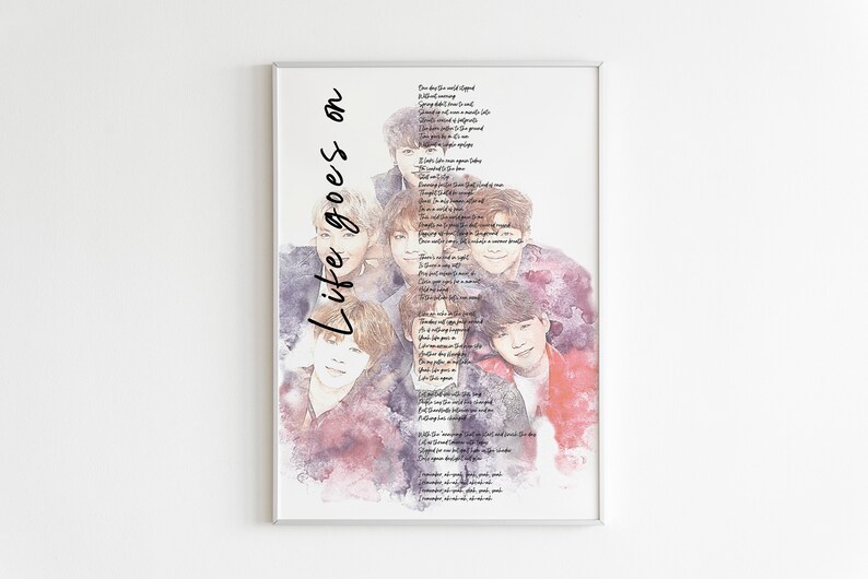BTS Life goes on English Lyrics BTS Poster bts Digital Etsy
