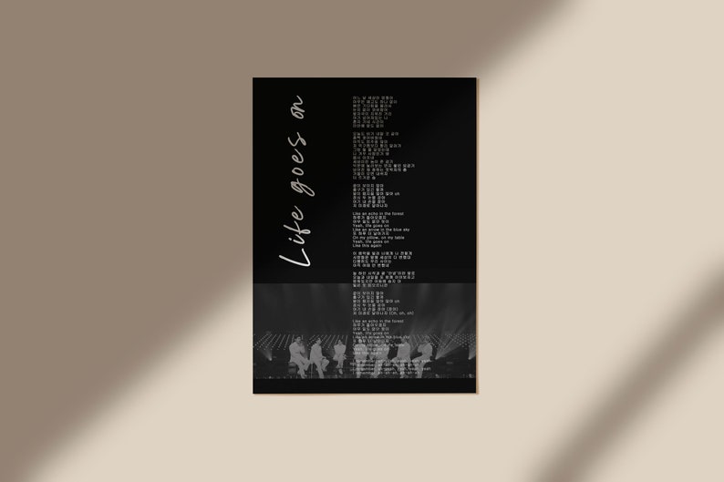 BTS Life Goes On BTS Korean Lyrics BTS Poster Bts Digital