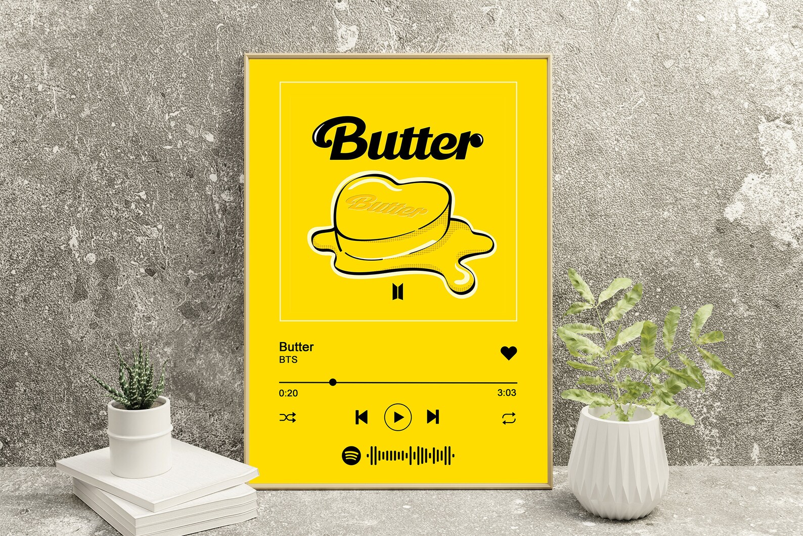 BTS Butter Spotify Song Album Cover Print Kpop Wall Art Etsy