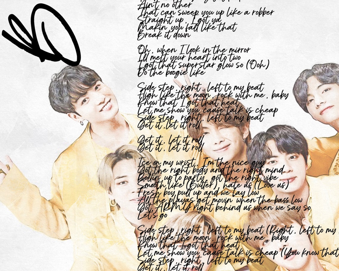 BTS Lyrics Butter Poster BTS english lyrics BTS Poster | Etsy