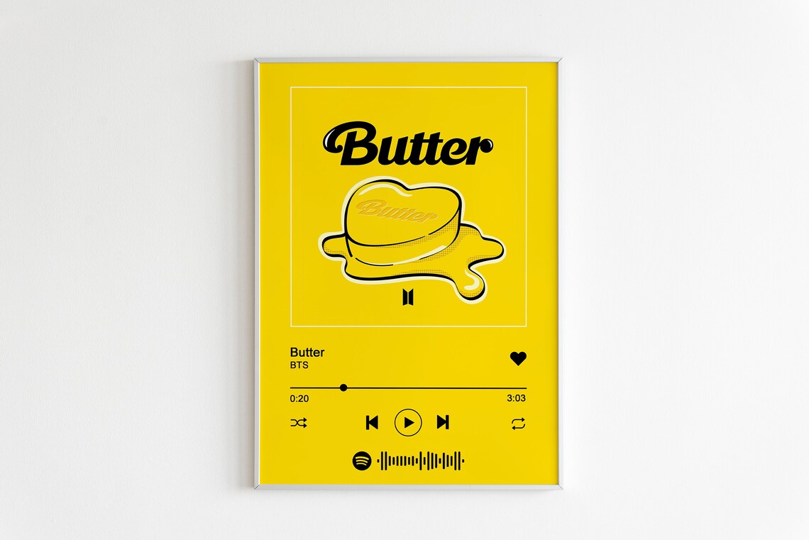 BTS Butter Spotify Song Album Cover Print Kpop Wall Art Etsy