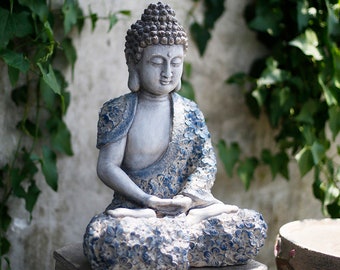 Handgemachte Buddha Statue Dekoration Ornament | Garten Wohnzimmer Arbeitszimmer Arbeitszimmer | Religion Spiritualität | Geschenkidee für Sie oder Ihn