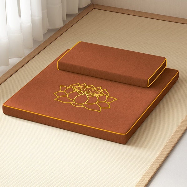 Meditatie Lotus Design Kussen en Zabuton | Kussenzitting | Yogakussens | Sereniteit Rust Kalmte | Cadeautje voor hem of haar