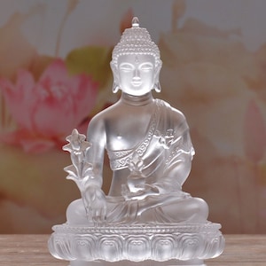 Liu Li Medicine Buddha Statue Ornament | Spiritual Religion | Gifting for him or her | Crystal Art | Buddha Decoration