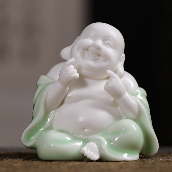 Ceramic Laughing Budda Statue Ornamanet | Spiritual Religion | Gifting for him or her | Good luck and Happiness