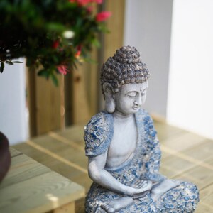 Handmade Buddha Statue Decoration Ornament Outdoor Garden Living Room Study Room Religion Spiritual Gifting for him or her image 5