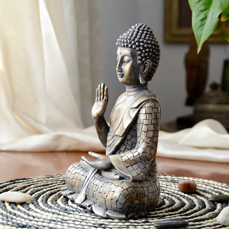 Handmade Buddha Statue Abhaya Mudra Etsy