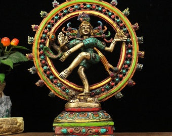 Pure Brass Shiva Dance Statue | Lord of Dance | Religion and Spiritual | Meditation | Buddha Statue Decoration | Siwa Nataraja