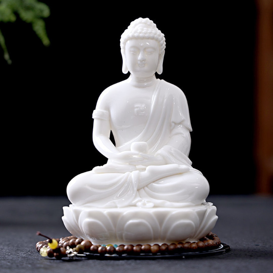 Porcelain Sakyamuni Buddha Statue Dhyana Mudra Mindful - Etsy