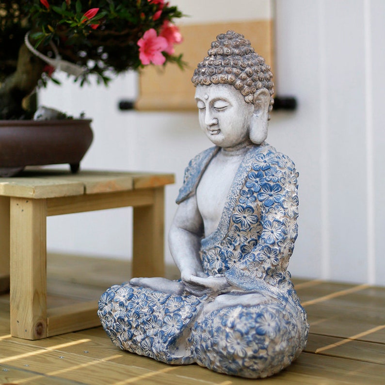 Handmade Buddha Statue Decoration Ornament Outdoor Garden Living Room Study Room Religion Spiritual Gifting for him or her image 6